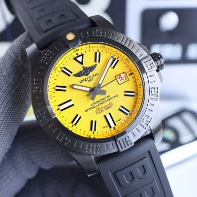 KTS Factory Breitling 44*12.7MM Sapphire Glass Steel Yellow Watch